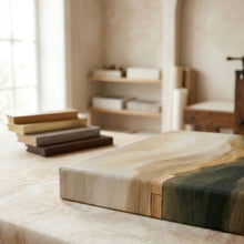 Close-up of a stretched canvas print with gallery wrap edge and visible canvas texture.