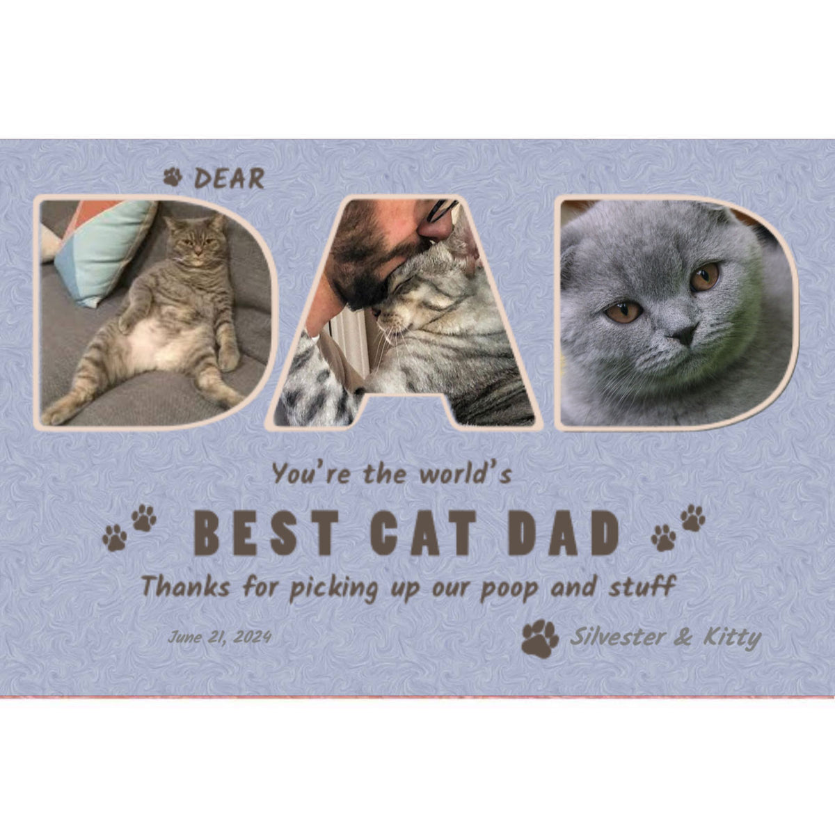 Cat Dad Canvas Father's Day Gift