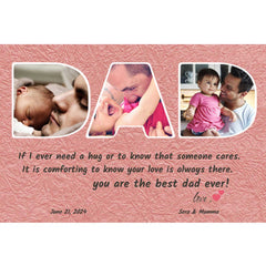 Example of a personalized canvas print with a message from the family and the date