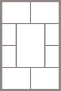 Layout of portrait collage canvas prints featuring multiple photo spaces for custom displays.