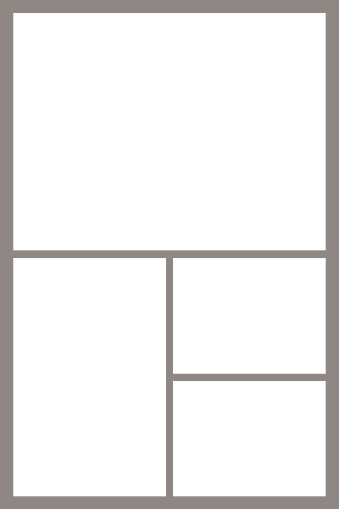 A layout template for portrait collage canvas prints showcasing customizable photo arrangement.