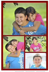 Portrait collage canvas prints from Germotte featuring a heartwarming photo of a brother and sister, beautifully arranged in a personalized and artistic design