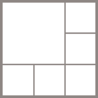 Square canvas collage prints showcasing a modern design with multiple photo frames in a square layout.