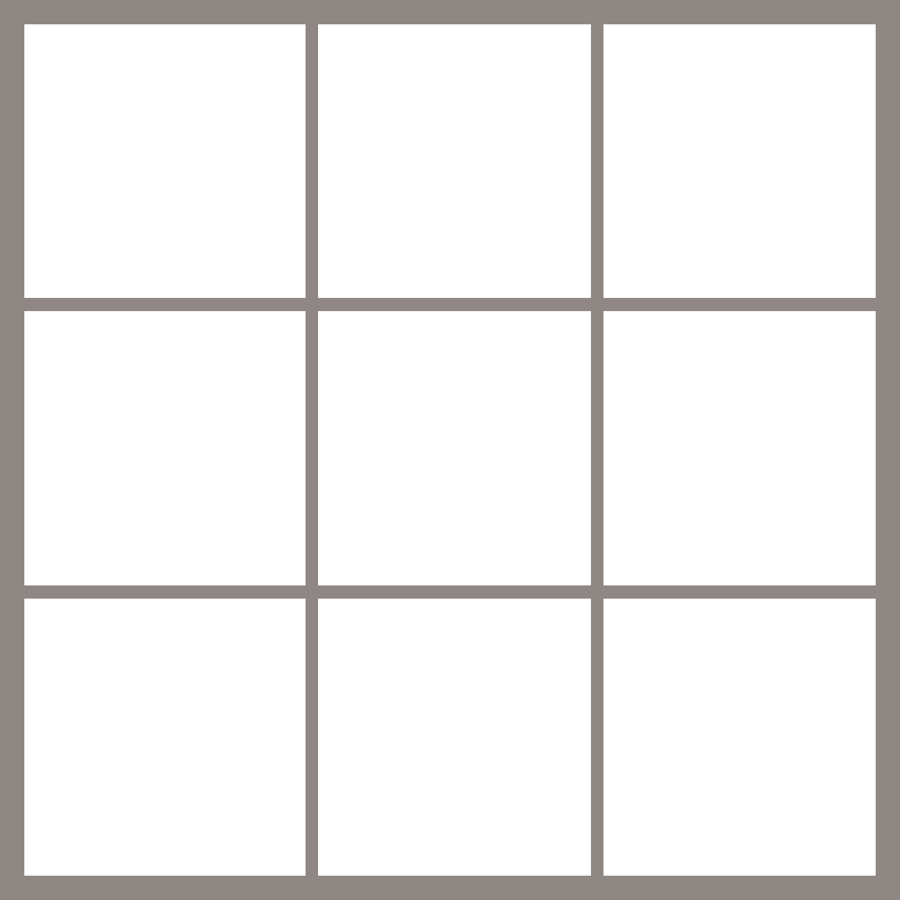 Square canvas collage prints showcasing a grid layout for art display.
