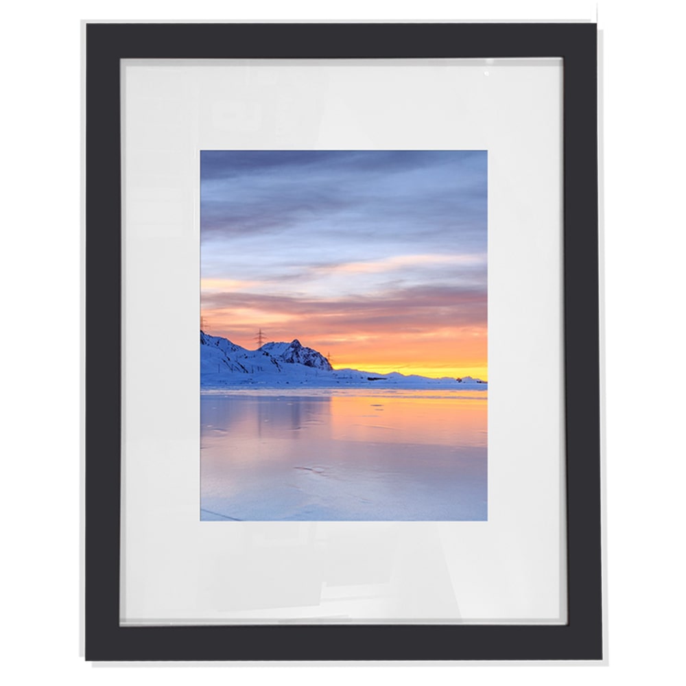 Black ready made frame with matting