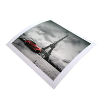 Pura Velvet fine art paper prints featuring a classic red car in front of the Eiffel Tower.