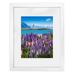 White ready made frame with matting