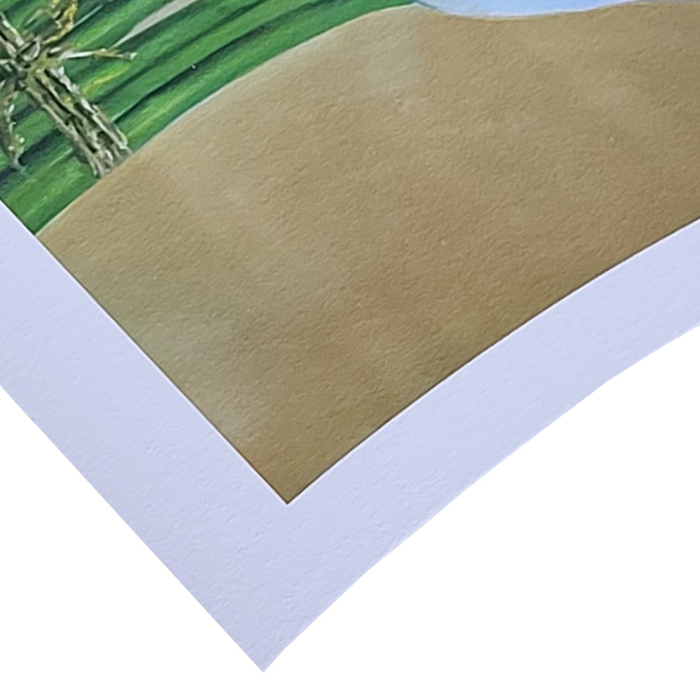 Close-up of Hahnemühle Photo Rag fine art photo rag prints showcasing texture and edge detail.